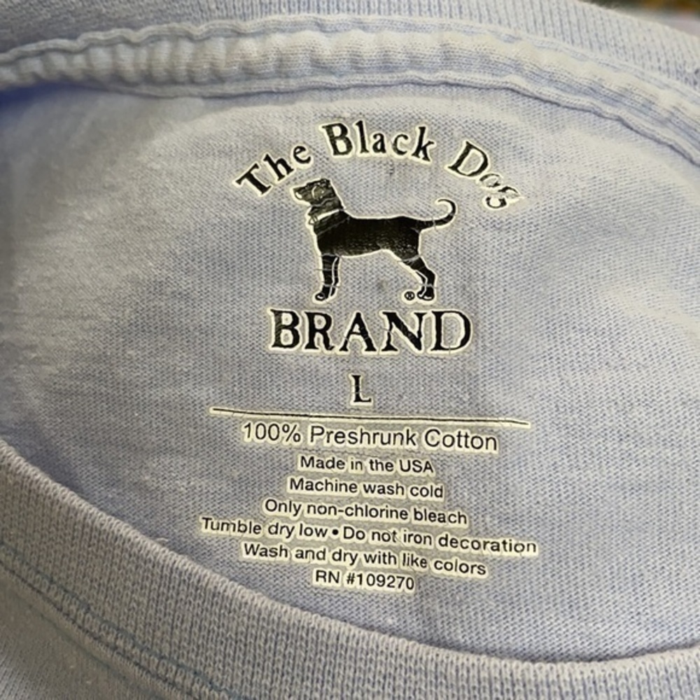 Black Dog Crystal Light Blue Tee Shirt - Picture 4 of 4